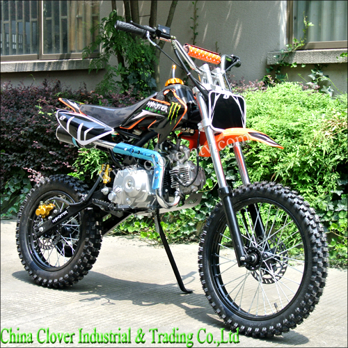 Orange Adults Off road Racing Motor Bike 125cc Dirt Bike with 17 Inch Wheel 