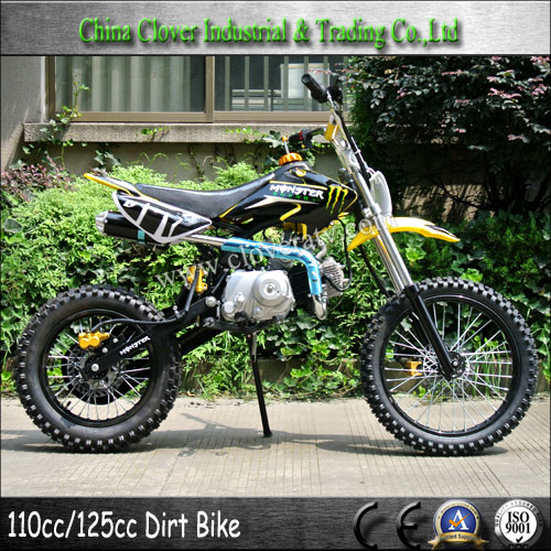 Yellow Super Motocross Kick Start 125CC Dirt Bike Pit Bike with Chain Driving