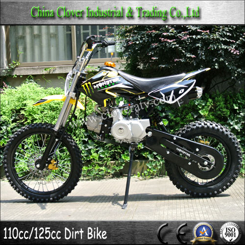 Yellow Super Motocross Kick Start 125CC Dirt Bike Pit Bike with Chain Driving